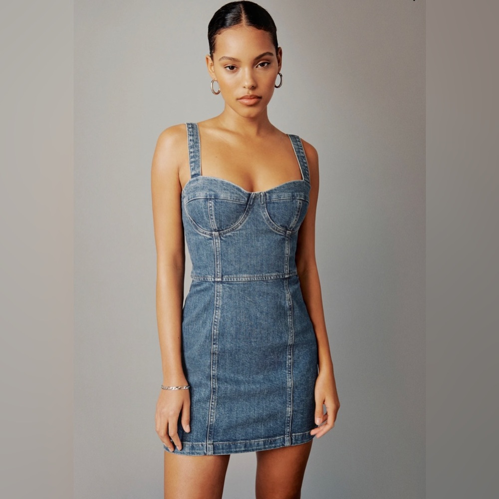 Nikki Bustier Denim Mini Dress (size 4)